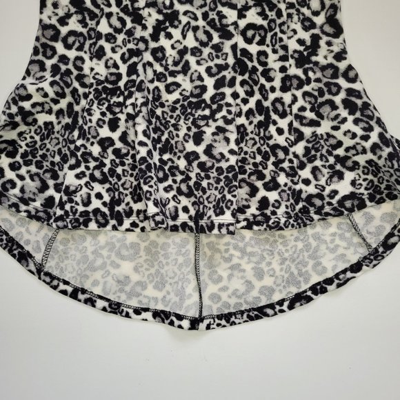 New Women Design Leopard Print Peplum Top Size S - Picture 3 of 6